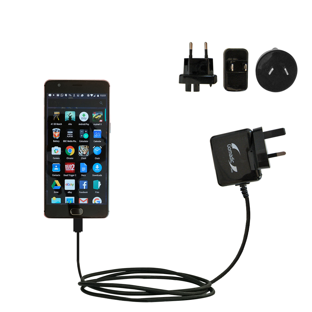 International Wall Charger compatible with the OnePlus OnePlus Three / 3