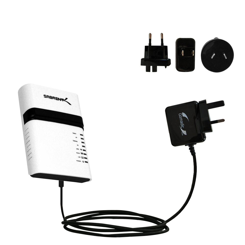 International Wall Charger compatible with the Sabrent NT-WR1N Portable Router