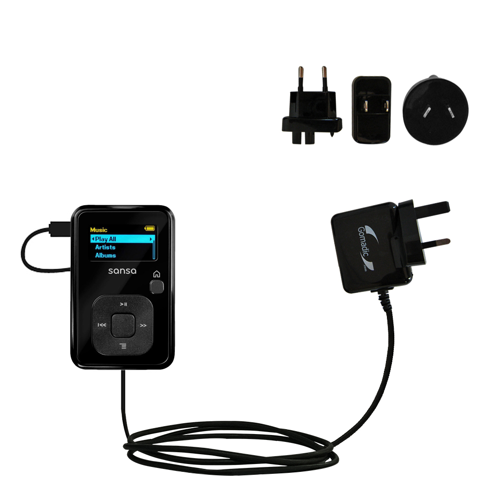International Wall Charger compatible with the Sandisk Sansa Clip Plus