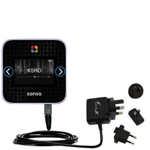 International Wall Charger compatible with the Sandisk Sansa SlotRadio to Go