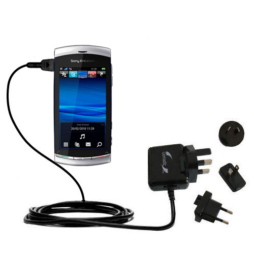 International Wall Charger compatible with the Sony Ericsson Kurara