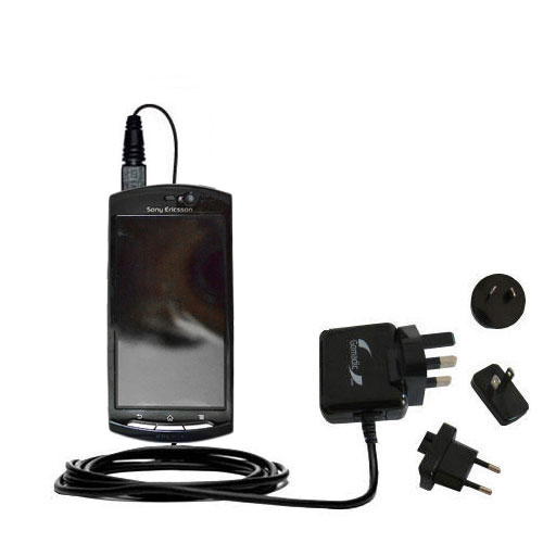 International Wall Charger compatible with the Sony Ericsson MT15i