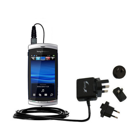 International Wall Charger compatible with the Sony Ericsson Vivaz 2