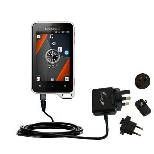 International Wall Charger compatible with the Sony Ericsson Xperia active