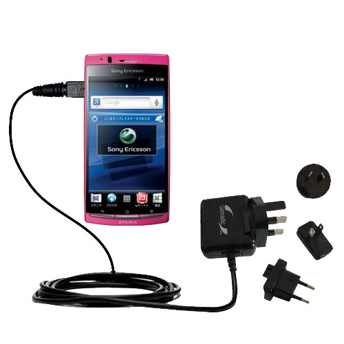 International Wall Charger compatible with the Sony Ericsson Xperia Arc HD