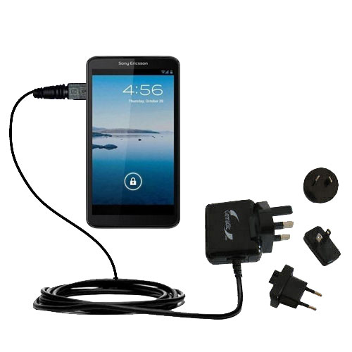 International Wall Charger compatible with the Sony Ericsson Xperia P / LT22i