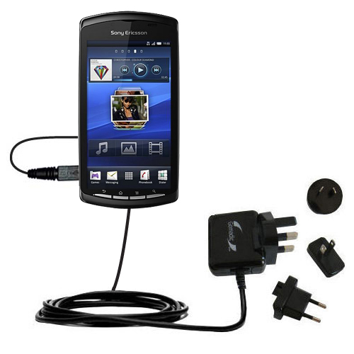 International Wall Charger compatible with the Sony Ericsson Xperia Play