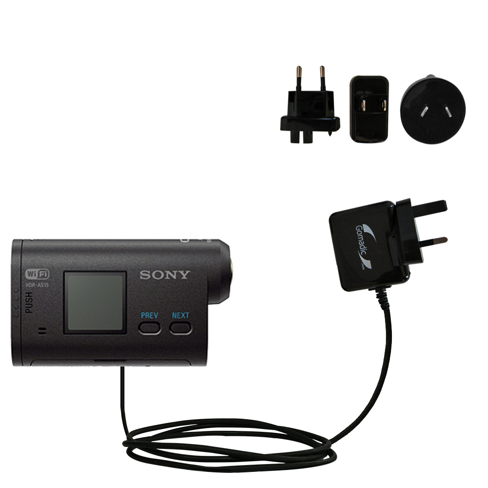International Wall Charger compatible with the Sony HDR-AS15 / HDR-AS10
