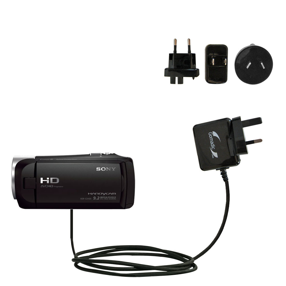 International Wall Charger compatible with the Sony HDR-CX405 / HDR-CX440