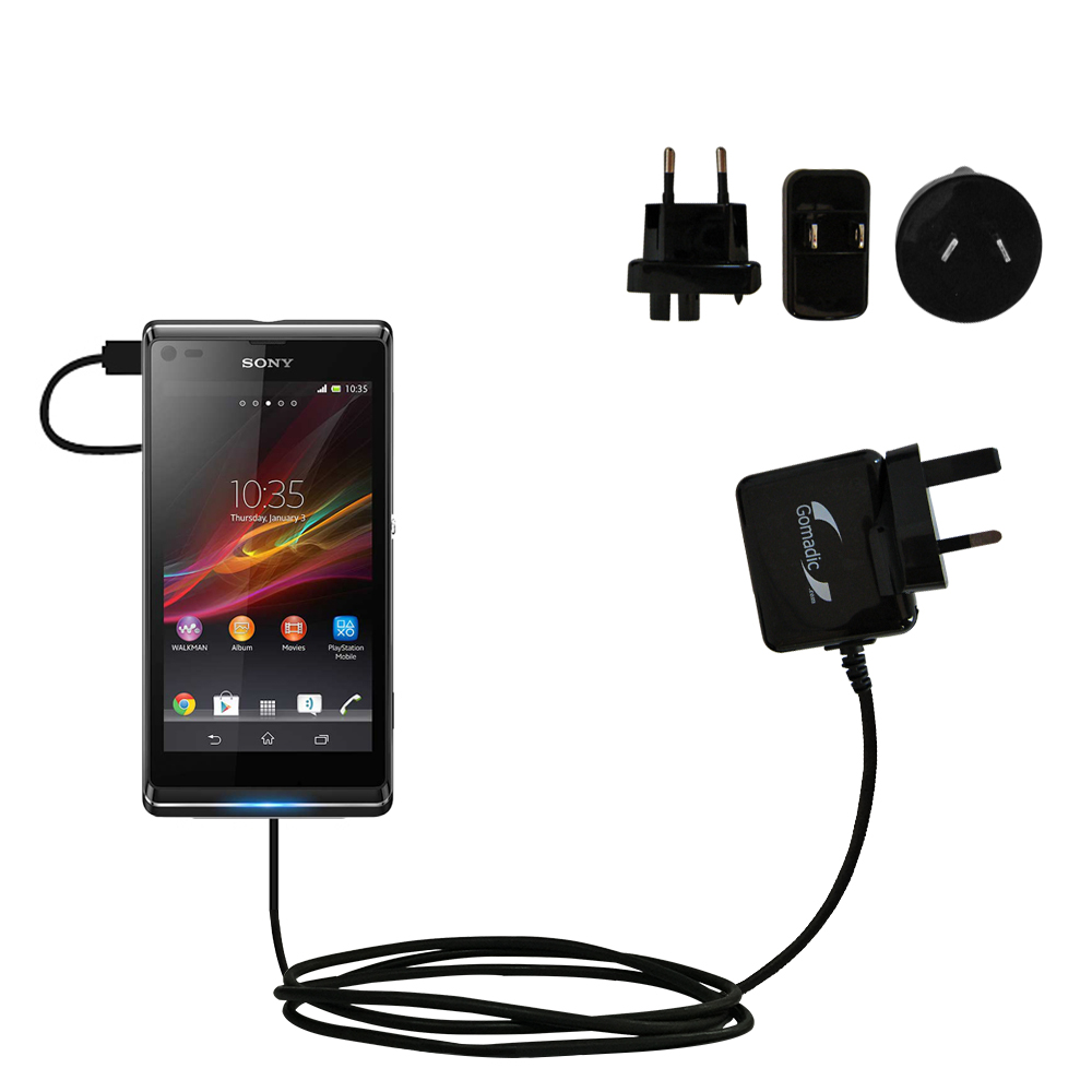 International Wall Charger compatible with the Sony Xperia L