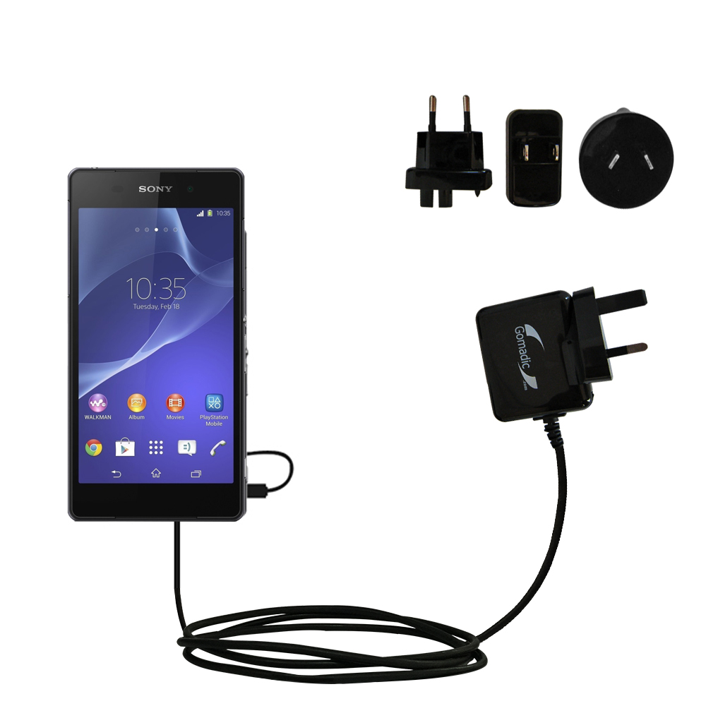 International Wall Charger compatible with the Sony Xperia Z2