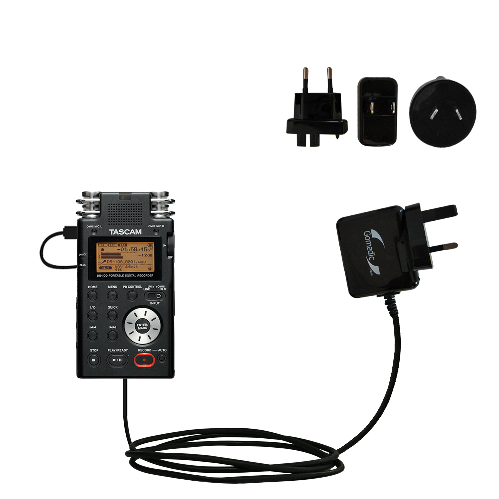 International Wall Charger compatible with the Tascam DR-100