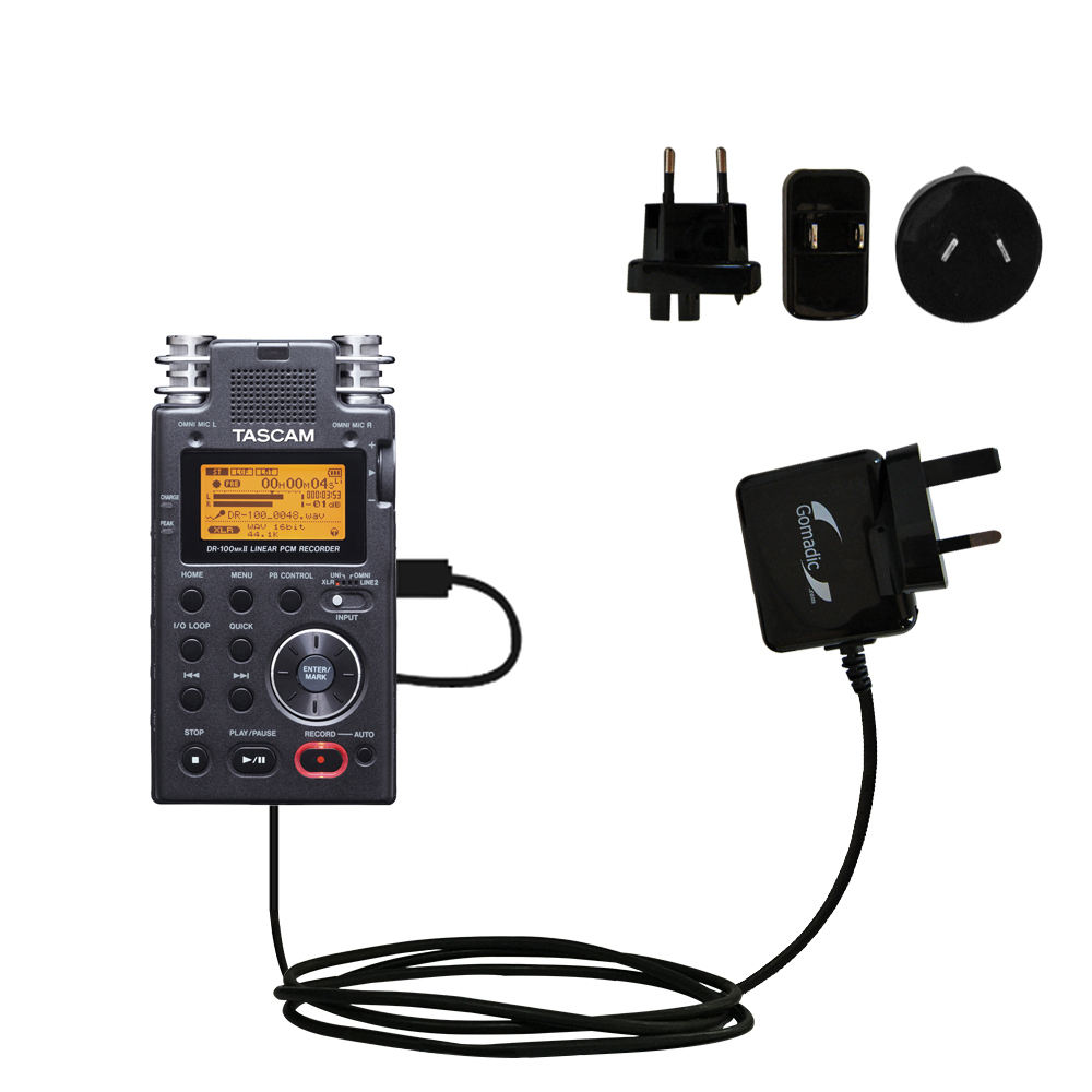 International Wall Charger compatible with the Tascam DR-100 MKII