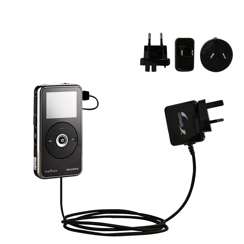 International Wall Charger compatible with the Veho Muvi Kuzo HD Flip VCC-007