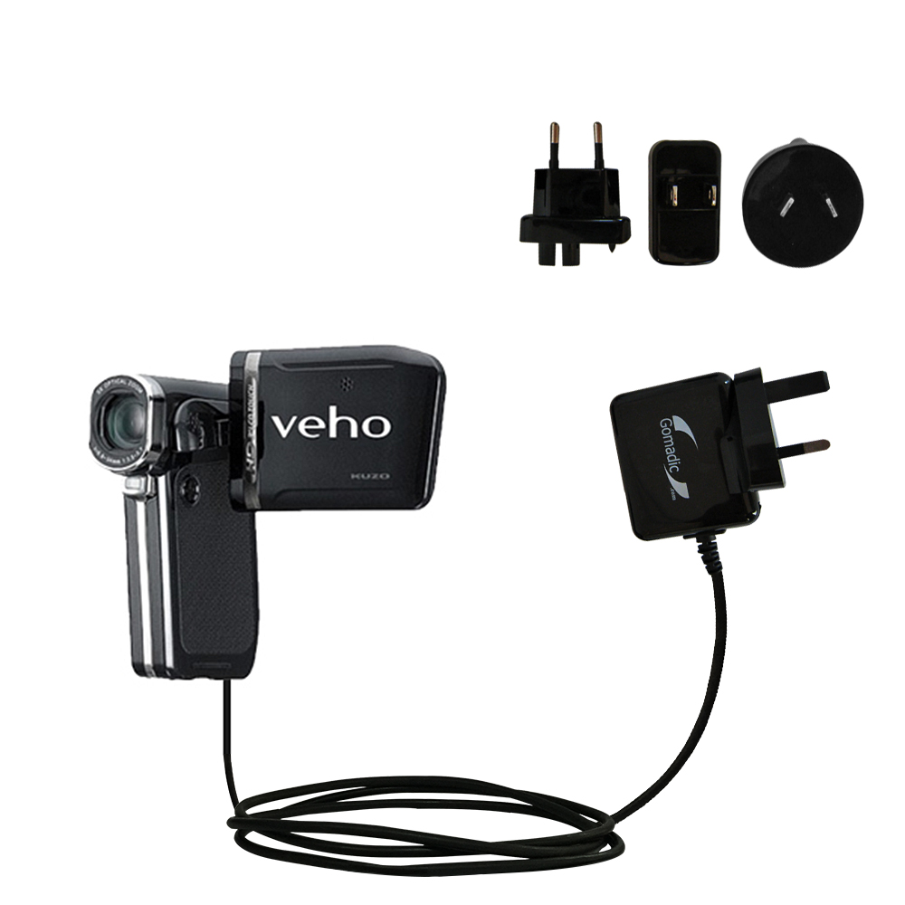 International Wall Charger compatible with the Veho Muvi Kuzo HD VC-001 / VC-002