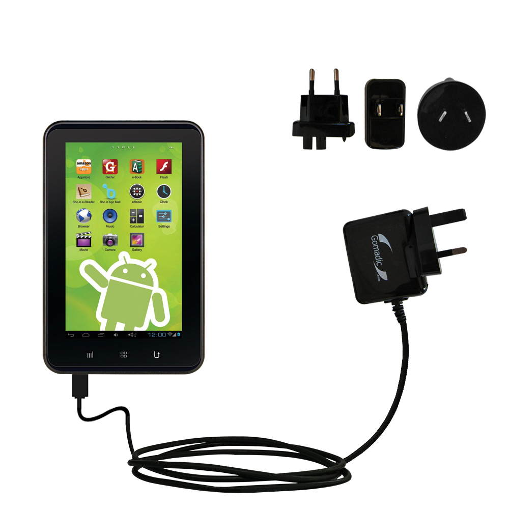 International Wall Charger compatible with the Zeki Android Tablet TBD753B  TBD763B TBD773B