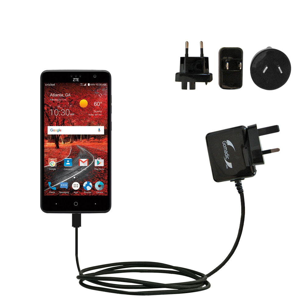 International Wall Charger compatible with the ZTE Grand X 4