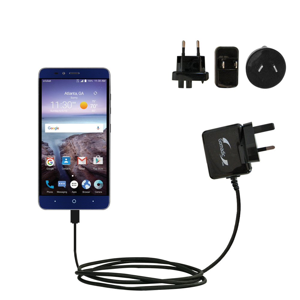 International Wall Charger compatible with the ZTE Grand X Max 2