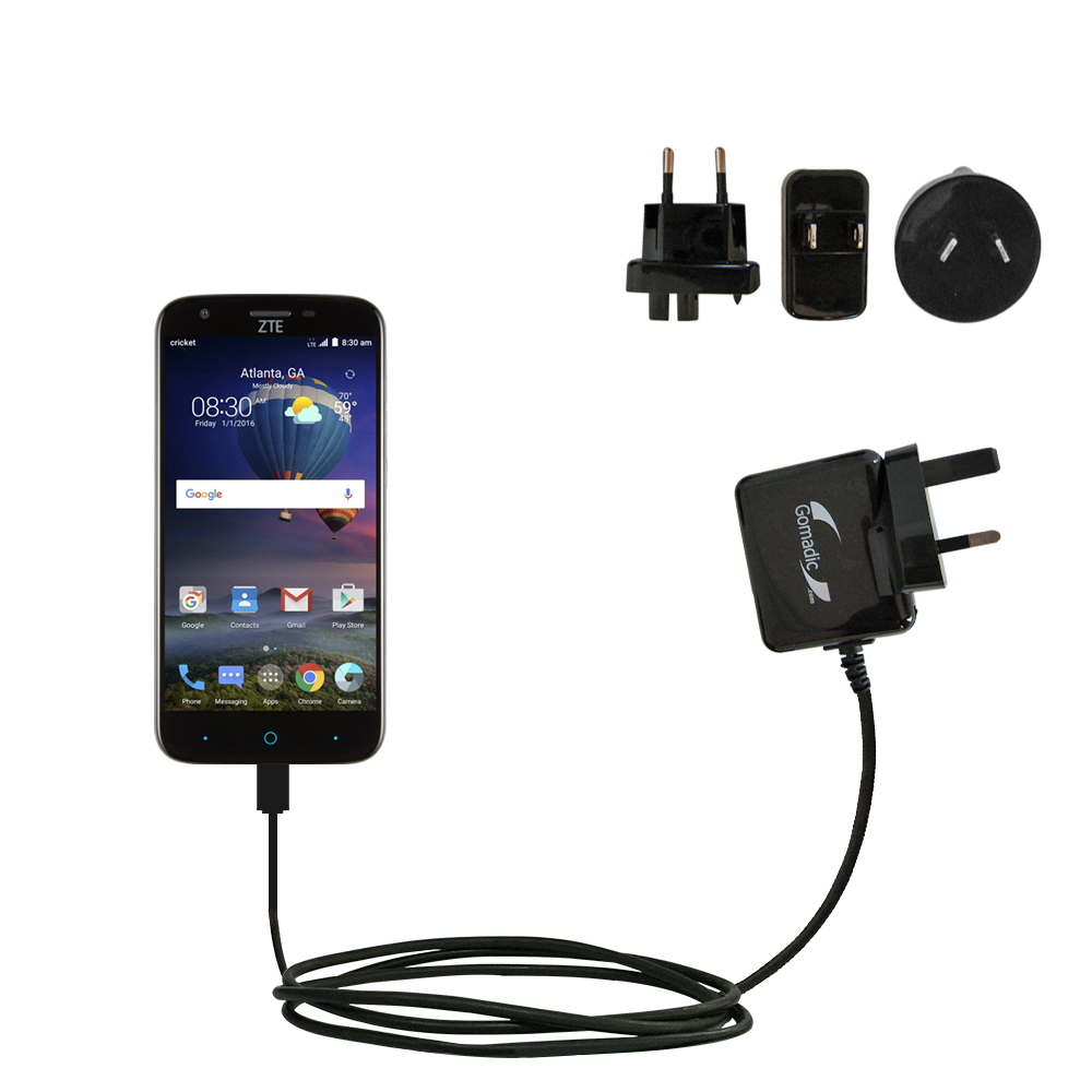 International Wall Charger compatible with the ZTE Grand X3