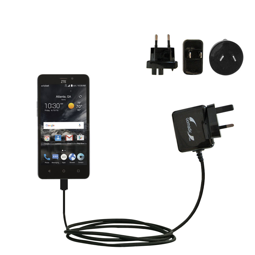 International Wall Charger compatible with the ZTE Sonata 3