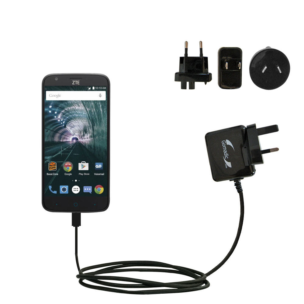 International Wall Charger compatible with the ZTE Warp 7