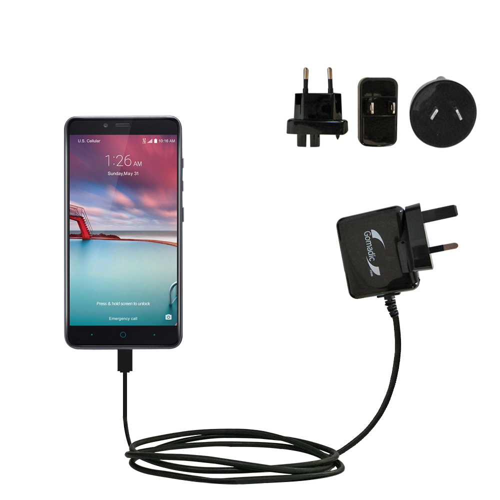 International Wall Charger compatible with the ZTE ZMAX Pro