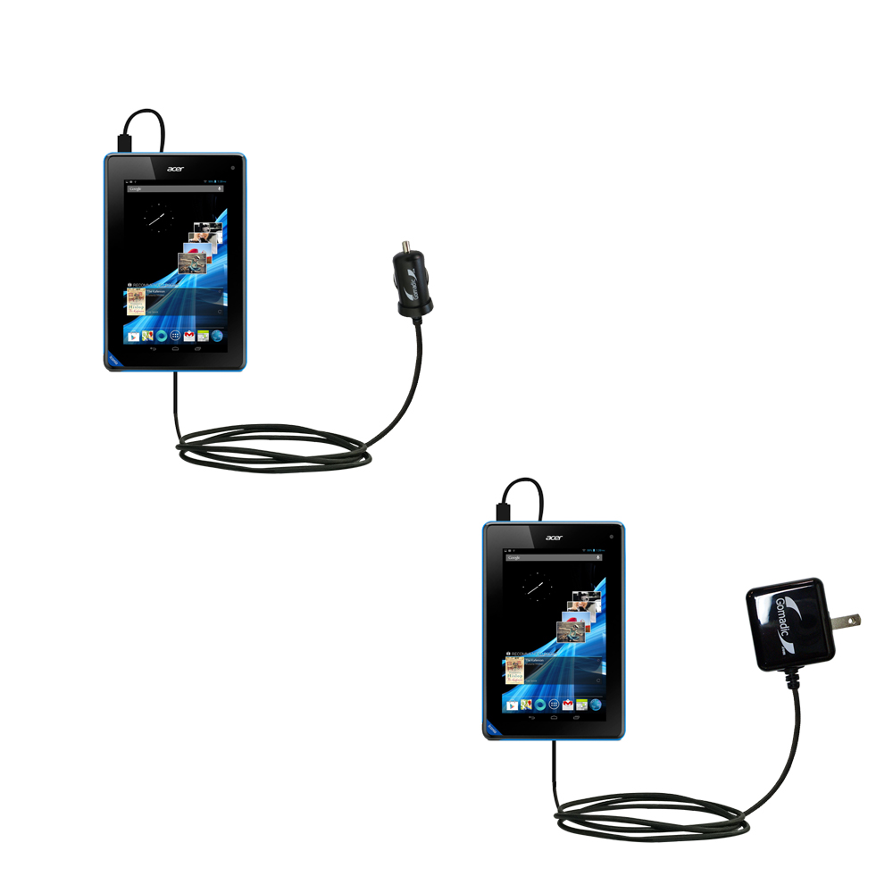 Car & Home Charger Kit compatible with the Acer Iconia B1