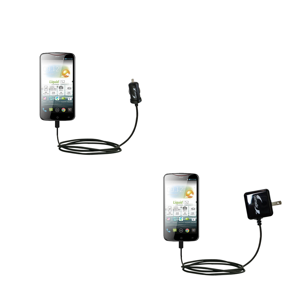 Car & Home Charger Kit compatible with the Acer Liquid S2