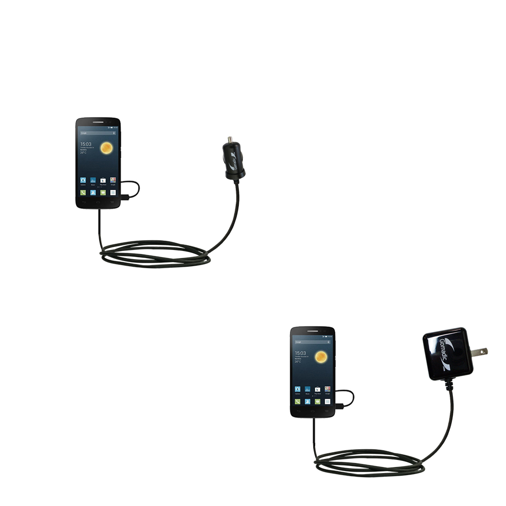 Car & Home Charger Kit compatible with the Alcatel One Touch Snap