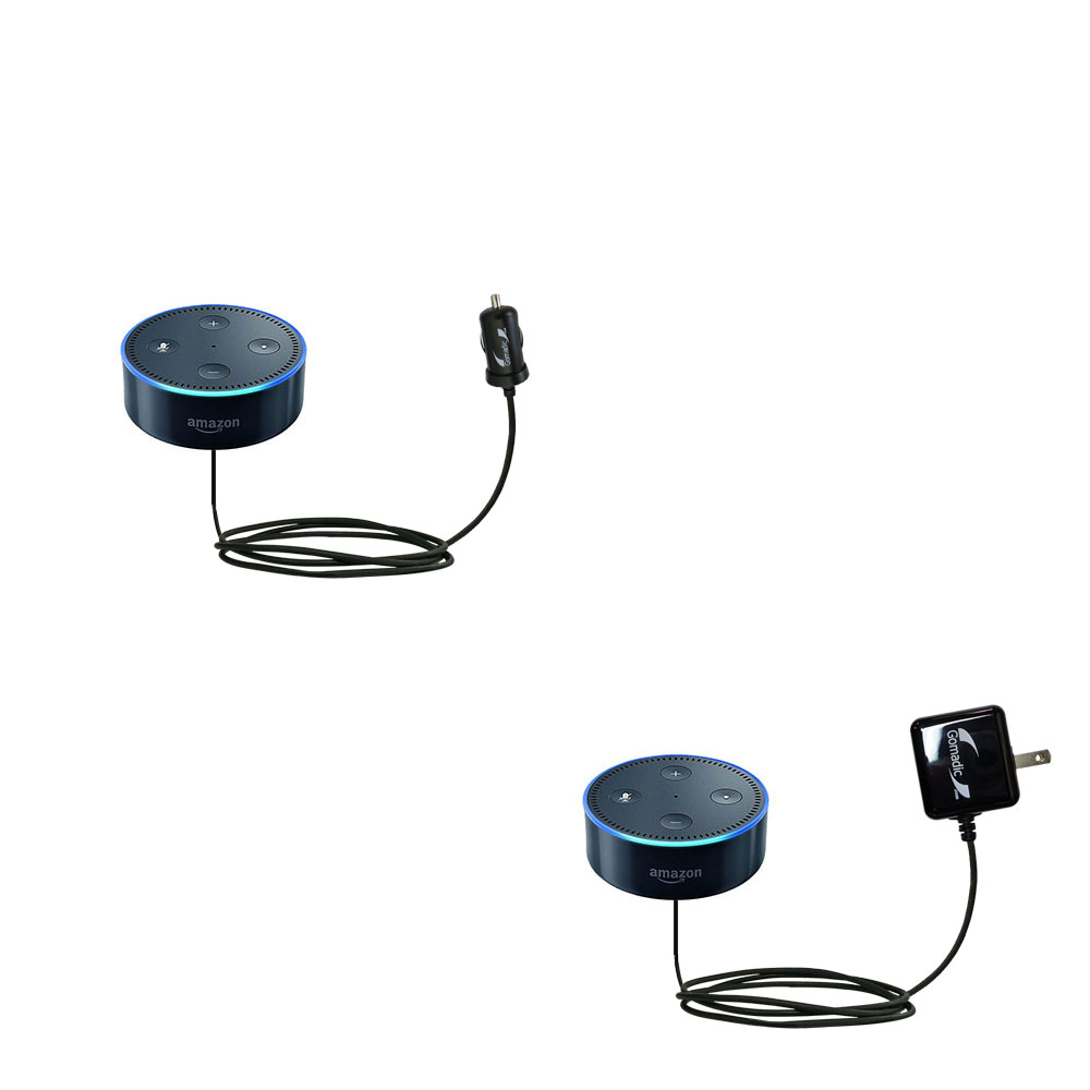 Car & Home Charger Kit compatible with the Amazon Echo Dot