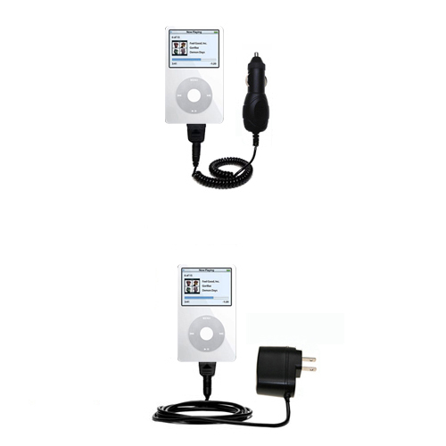 Car & Home Charger Kit compatible with the Apple iPod 5G Video (30GB)