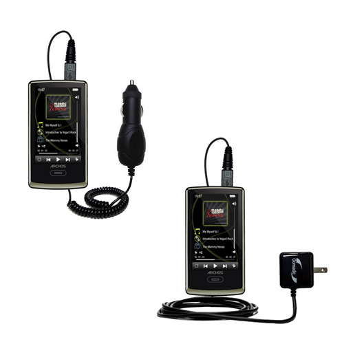 Car & Home Charger Kit compatible with the Archos 1 / 2 / 3 Vision A30VC