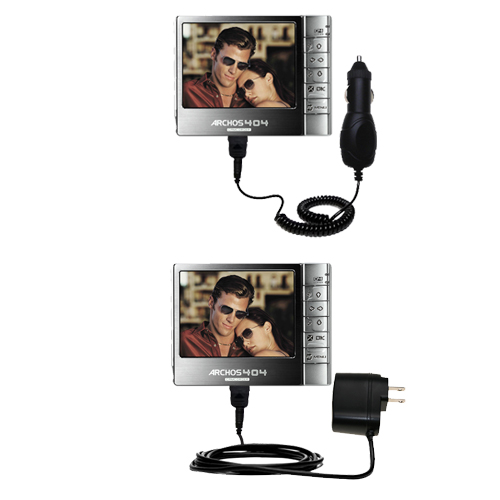 Car & Home Charger Kit compatible with the Archos 404 Camcorder CAM