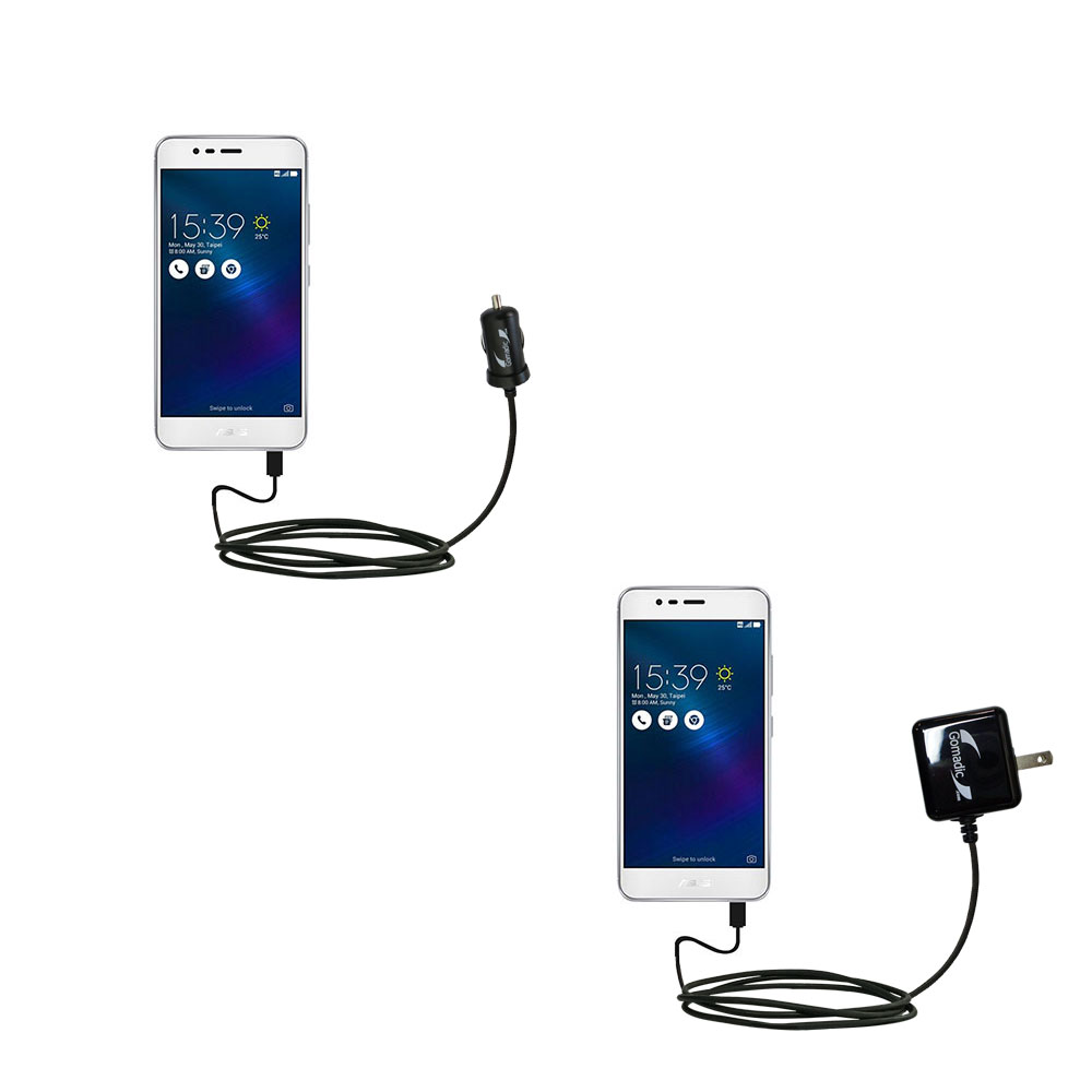Car & Home Charger Kit compatible with the Asus ZenFone 3 Max