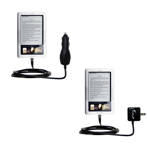 Car & Home Charger Kit compatible with the Barnes and Noble Nook 3G Wi-Fi