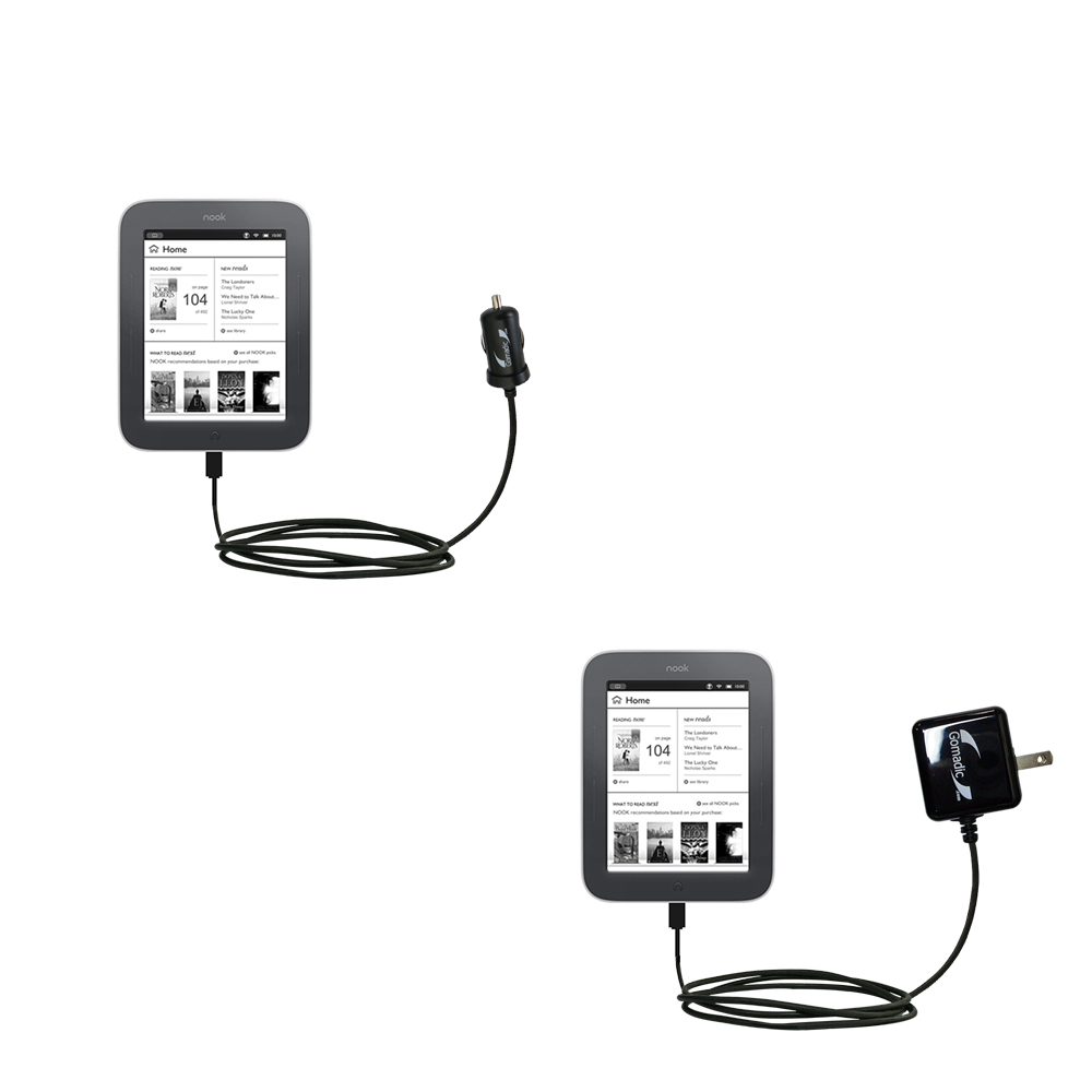Car & Home Charger Kit compatible with the Barnes and Noble Nook Simple Touch