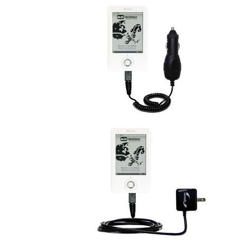 Gomadic Car and Wall Charger Essential Kit suitable for the BeBook Neo - Includes both AC Wall and DC Car Charging Options with TipExchange
