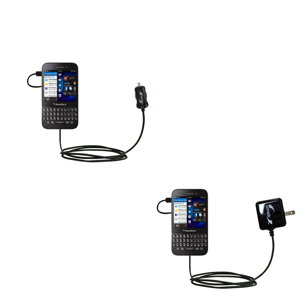 Car & Home Charger Kit compatible with the Blackberry Q5