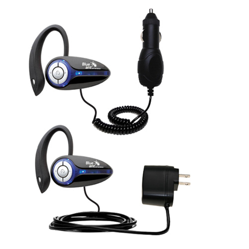Gomadic Car and Wall Charger Essential Kit suitable for the BlueAnt X3 micro - Includes both AC Wall and DC Car Charging Options with TipExchange