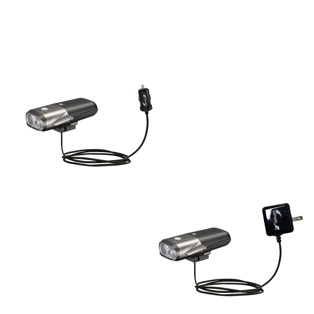Car & Home Charger Kit compatible with the Cateye Volt 1200 HL-EL1000RC