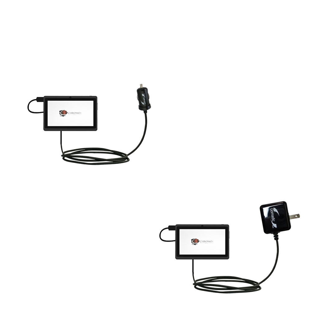 Car & Home Charger Kit compatible with the Chromo Inc 7 inch Tab