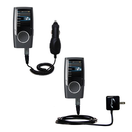 Car & Home Charger Kit compatible with the Coby MP601 Video MP3 Player