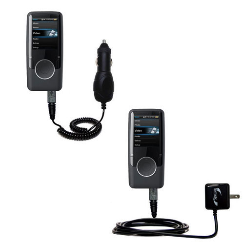 Car & Home Charger Kit compatible with the Coby MP727 Video MP3 Player