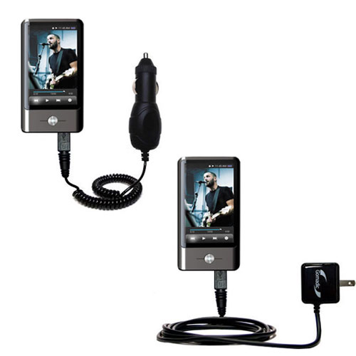 Car & Home Charger Kit compatible with the Coby MP837 Touchscreen Video MP3 Player