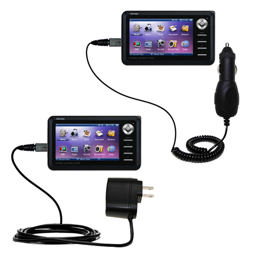 Car & Home Charger Kit compatible with the Cowon A3