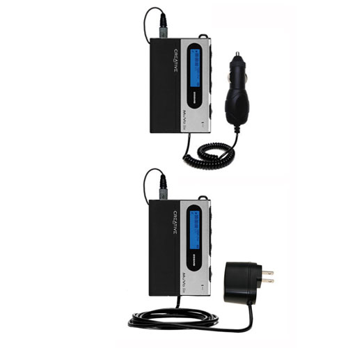 Car & Home Charger Kit compatible with the Creative MuVo Slim