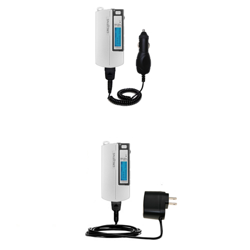 Car & Home Charger Kit compatible with the Creative MuVo2 FM