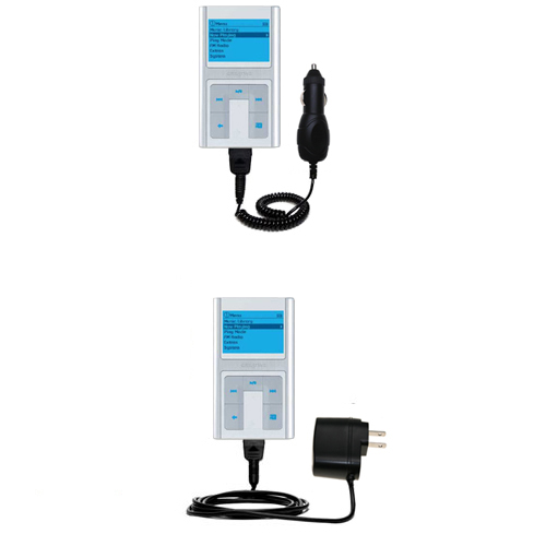 Car & Home Charger Kit compatible with the Creative Zen Sleek