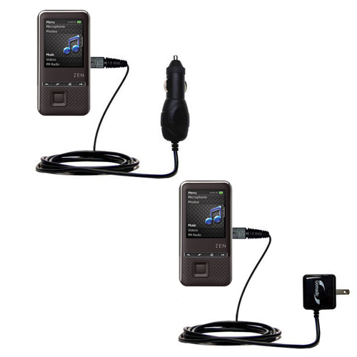 Car & Home Charger Kit compatible with the Creative Zen Style 300