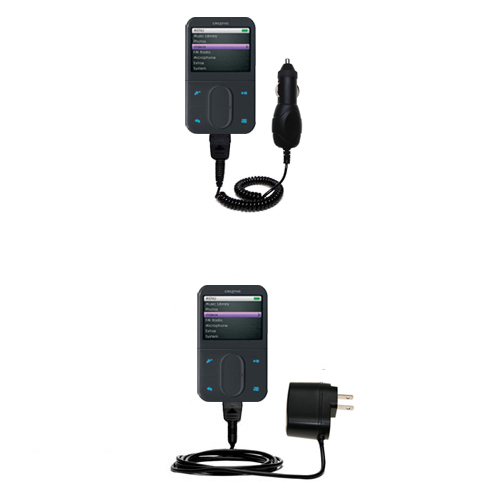 Car & Home Charger Kit compatible with the Creative Zen Vision M
